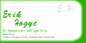 erik hogye business card